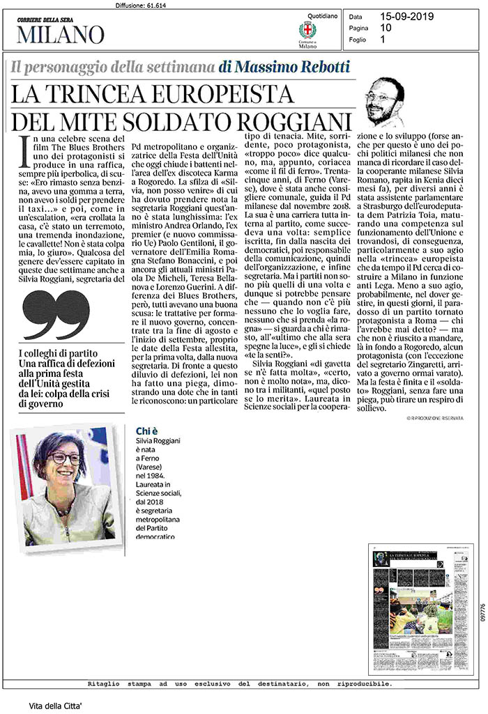 Corriere 15 settembre 2019